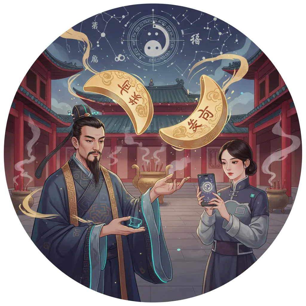 道教問神 - 笑筊